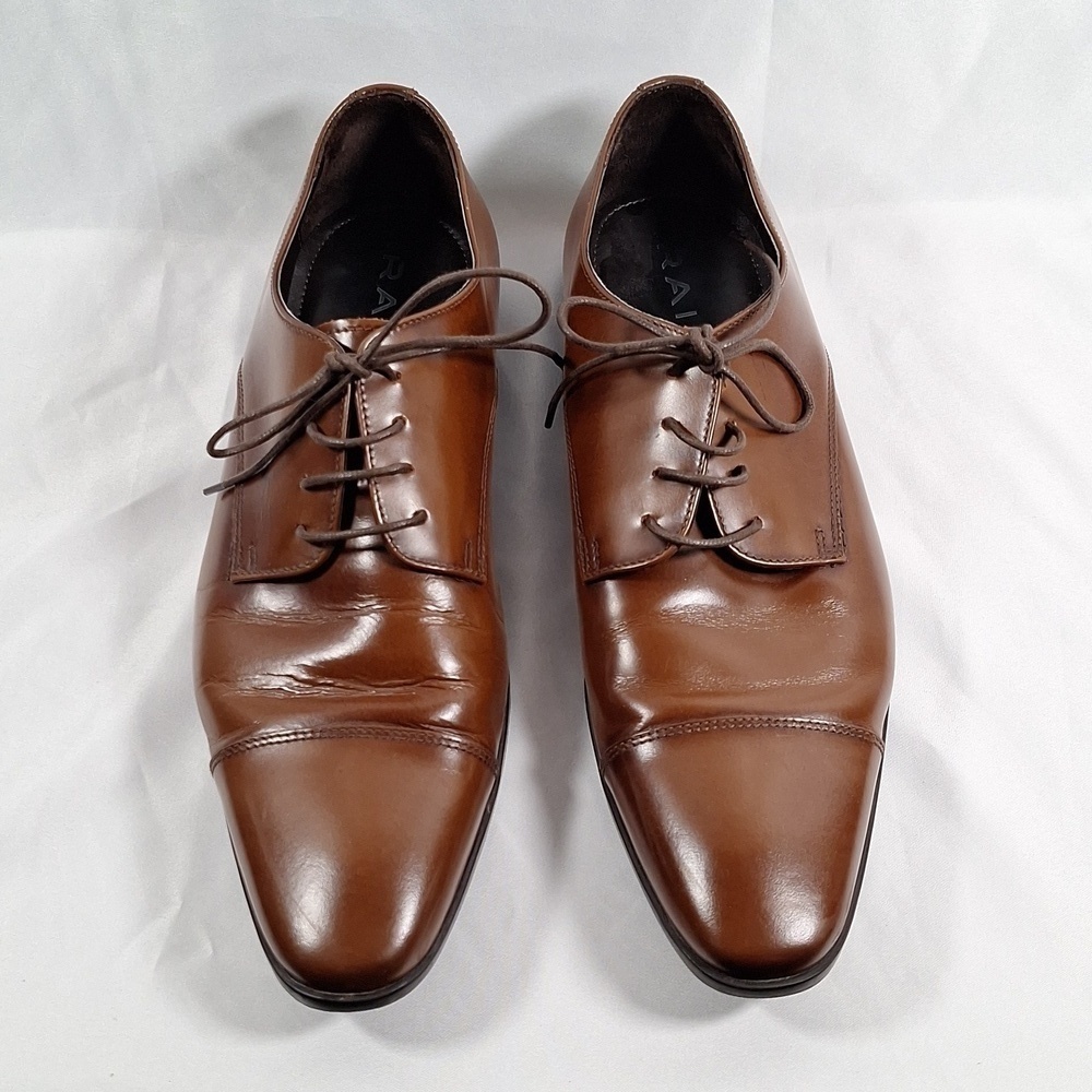 💚 Mens RAIL brown leather Oxford shoe in size 43